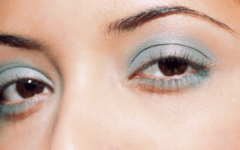 close-up of eyes with makeup