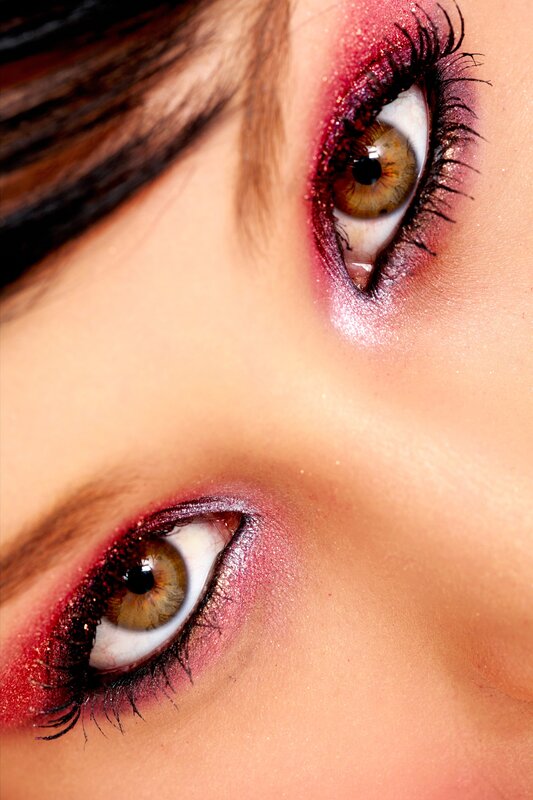 close-up of eyes with makeup