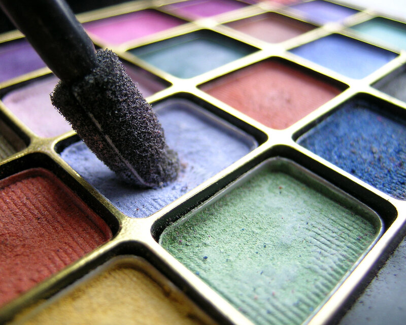close-up of eyeshadow palette