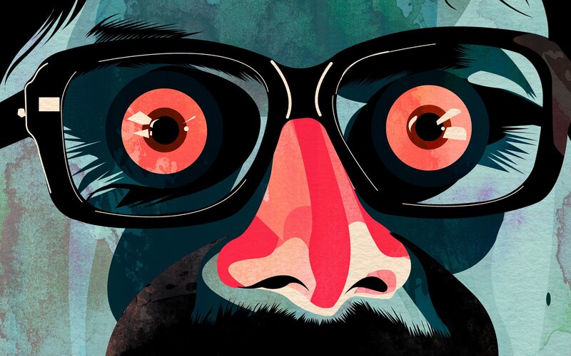 Close-up of Face — Red