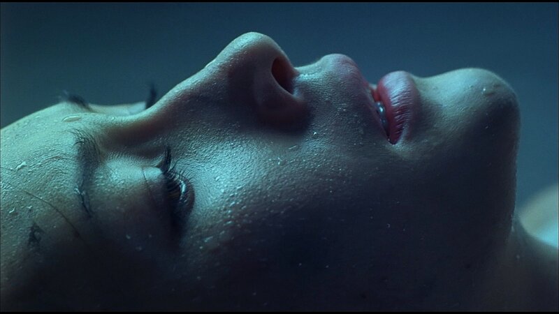 close-up of face underwater