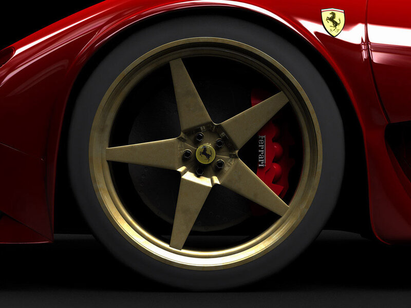 close-up of Ferrari wheel