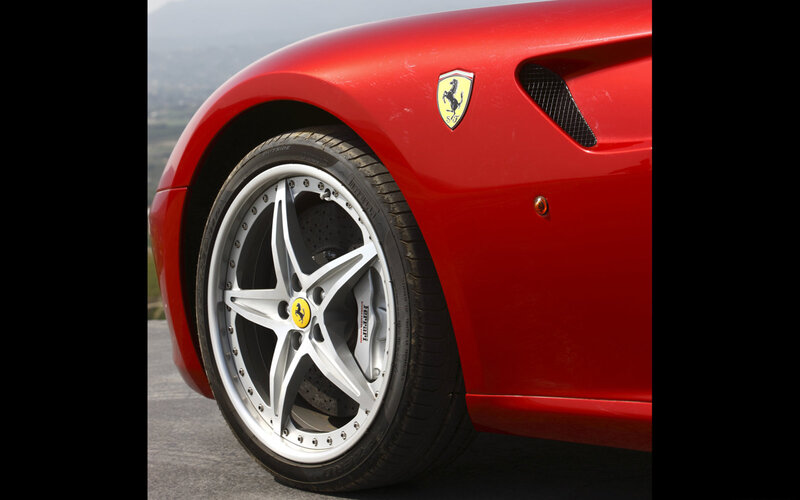 Close-up of Ferrari wheel