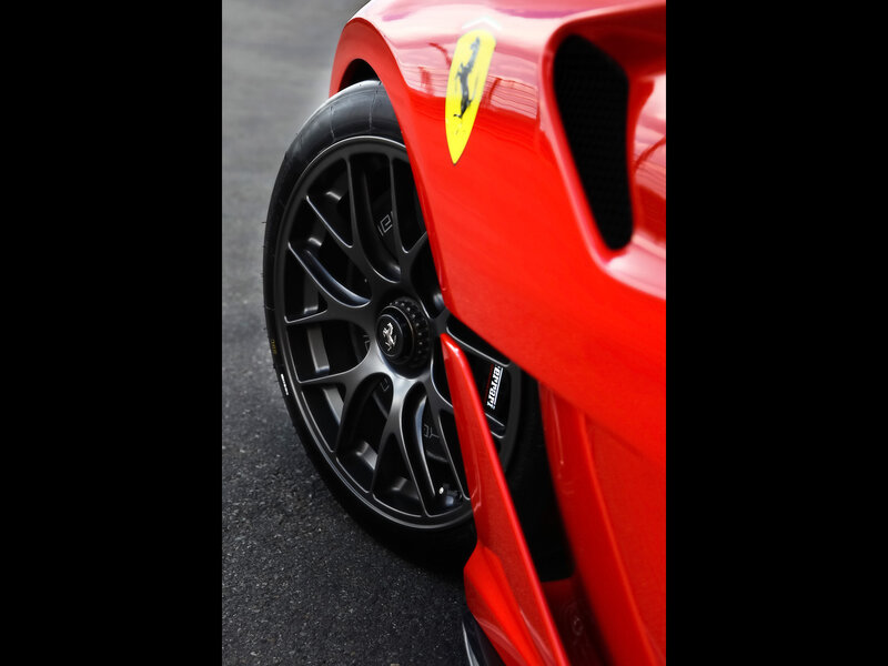 Close-up of Ferrari wheel