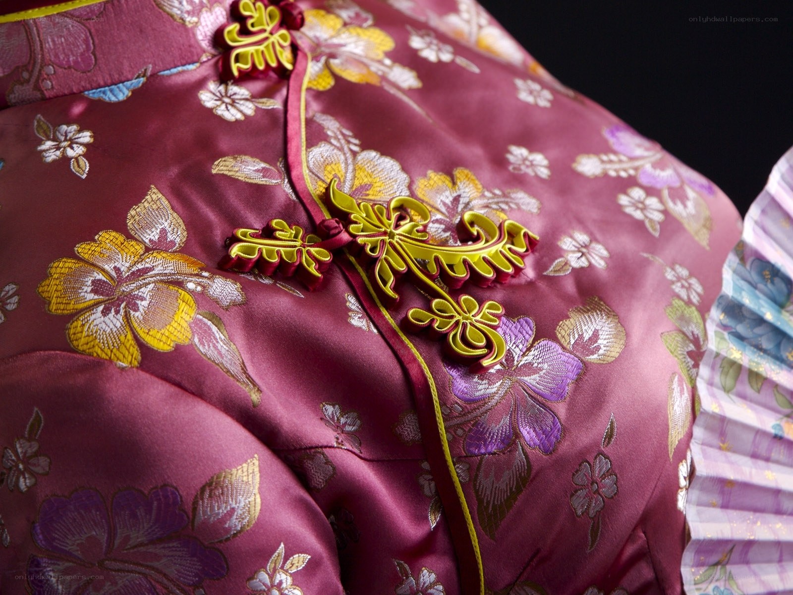 Close-up of floral qipao