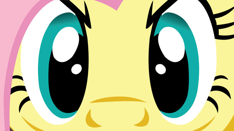 close-up of fluttershy's eyes