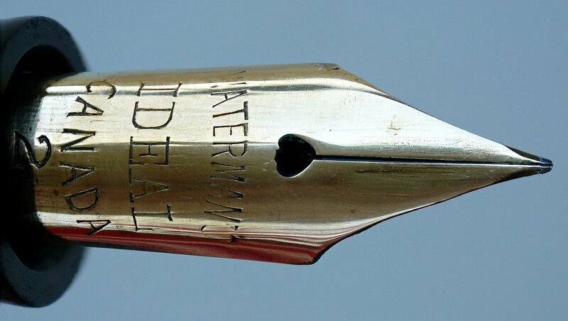 close-up of fountain pen nib