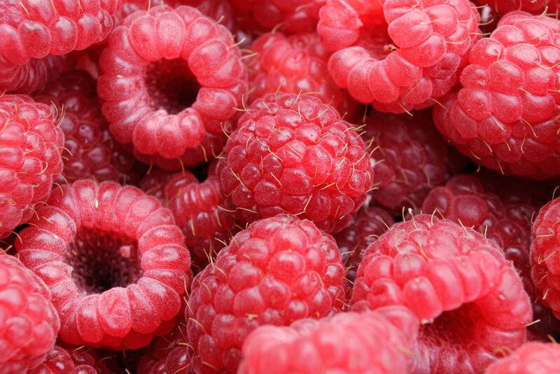 Close-up of fresh raspberries