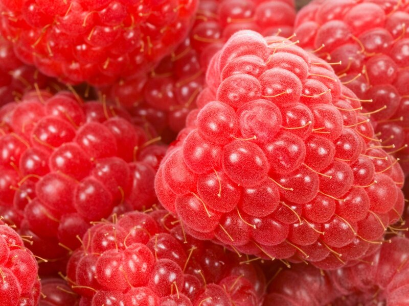 Close-up of fresh raspberries