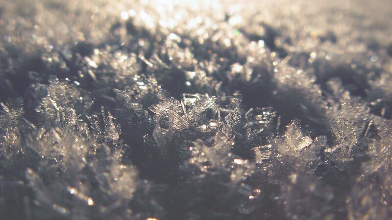 close-up of frost crystals