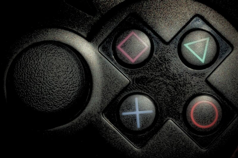 close-up of game controller buttons