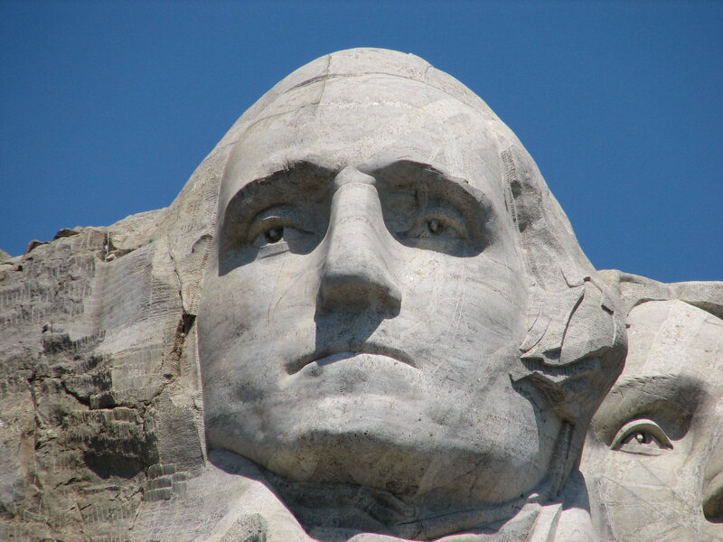 Close-up of George Washington's face