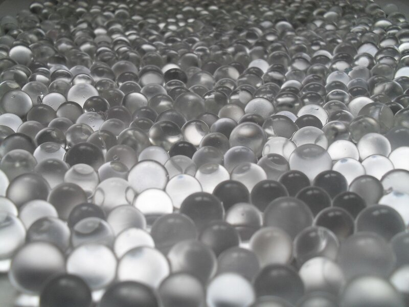 Close-up of glass beads
