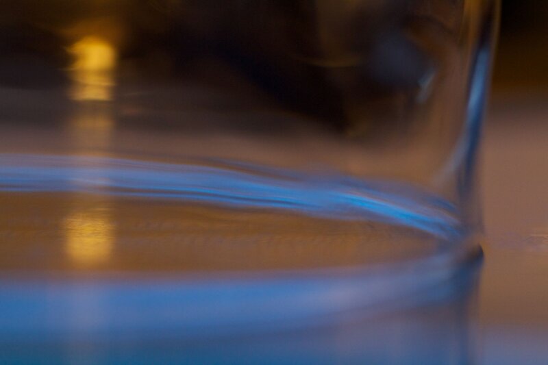close-up of glass rim