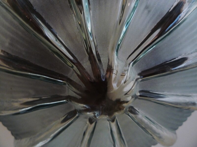 Close-up of glass vase interior