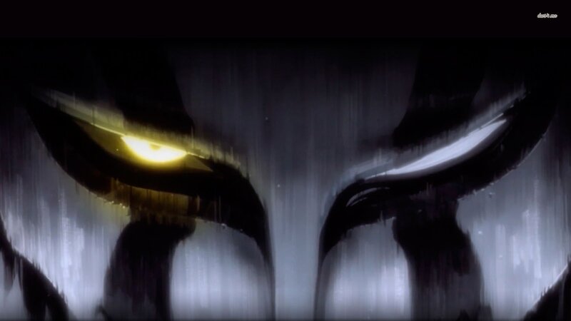 Close-up of Glowing Eyes — Black, Dramatic, Anime