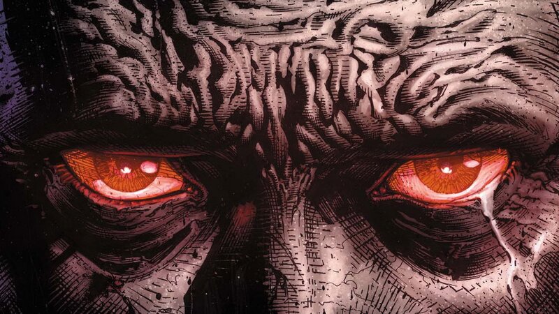 close-up of glowing red eyes