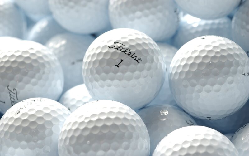 Close-up of golf balls
