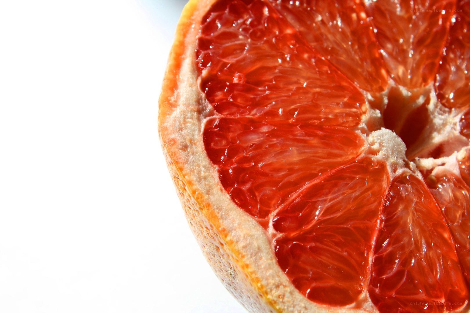 close-up of grapefruit slice