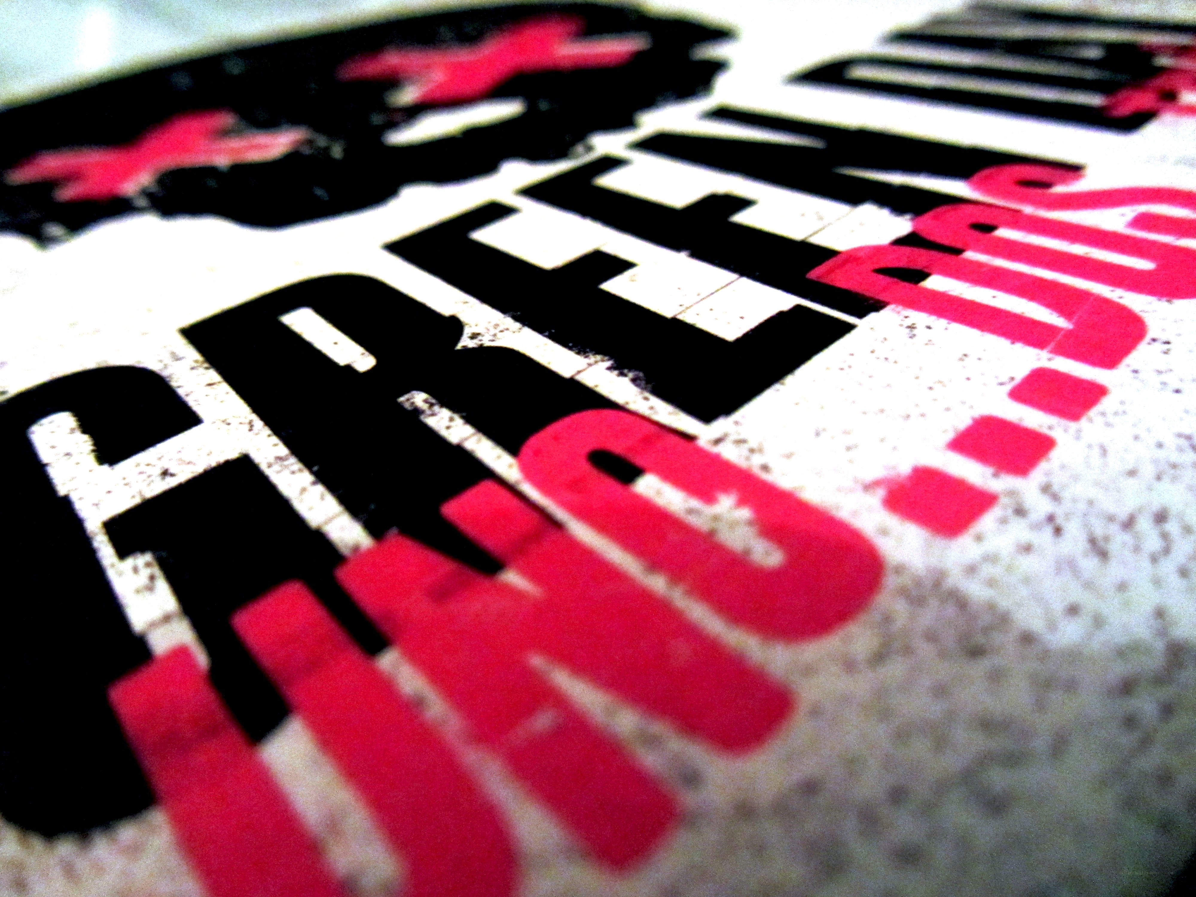 close-up of graphic text