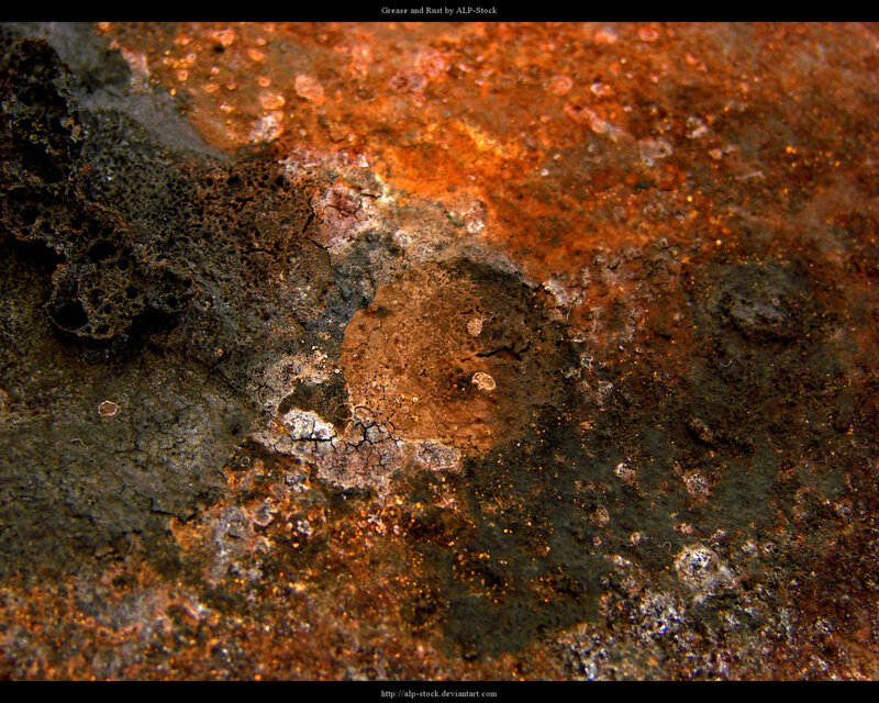 Close-up of grease and rust