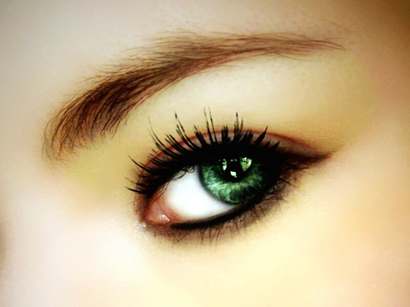 close-up of green eye