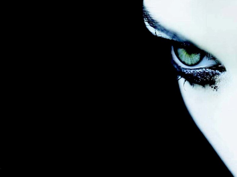 close-up of green eye