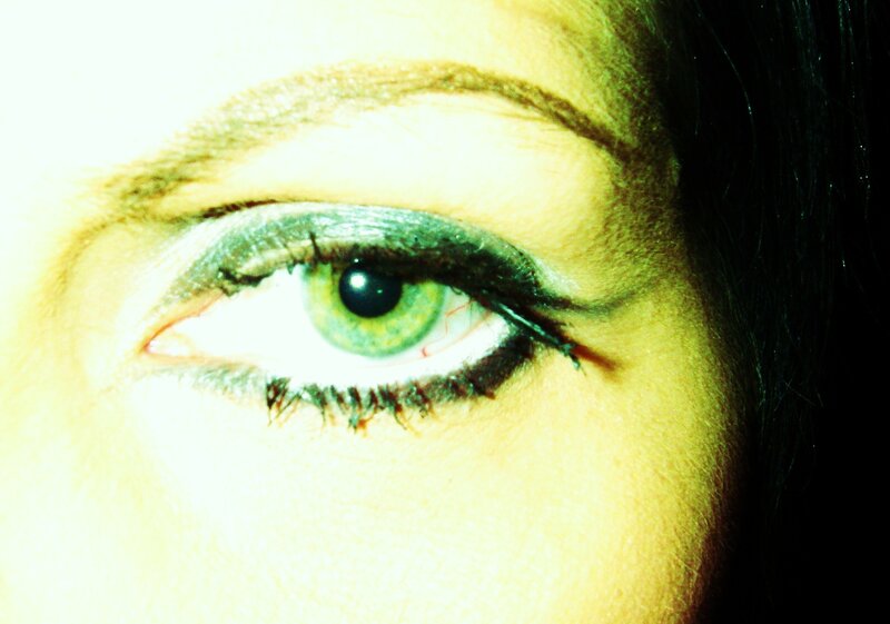 close-up of green eye