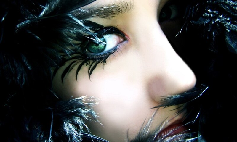 Close-up of Green Eye — Black, Dramatic