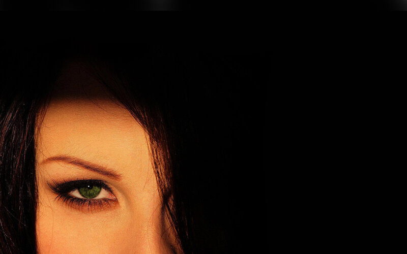 Close-up of Green Eye — Black