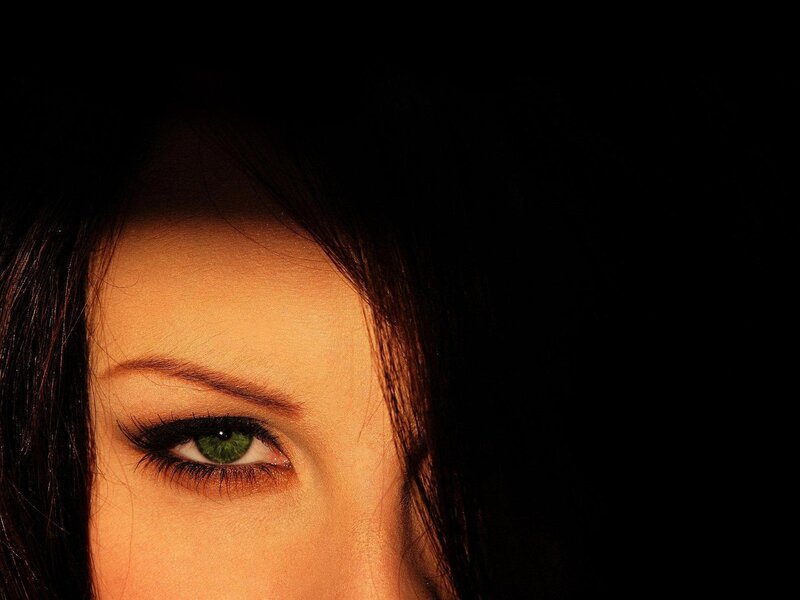 close-up of green eye