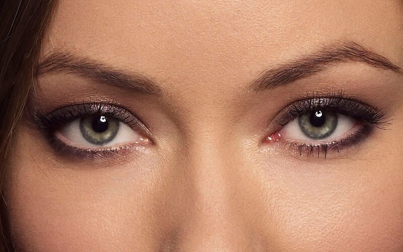 close-up of green eyes
