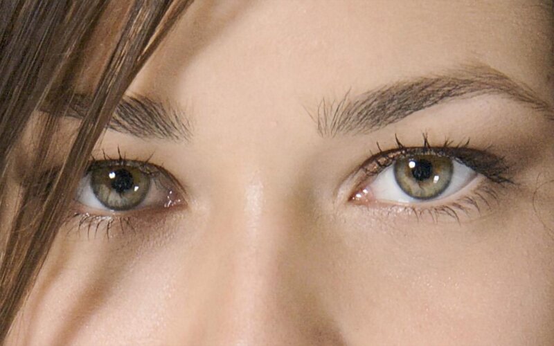 close-up of green eyes