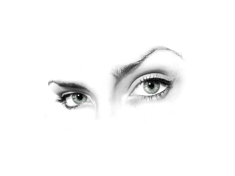 close-up of green eyes