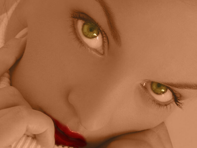 close-up of green eyes