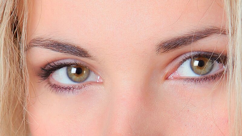 close-up of green eyes