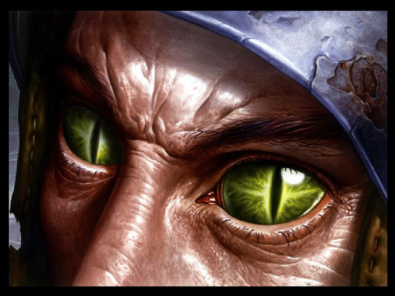 Close-up of Green Eyes — Intense