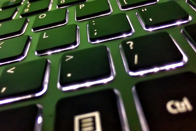 close-up of green keyboard