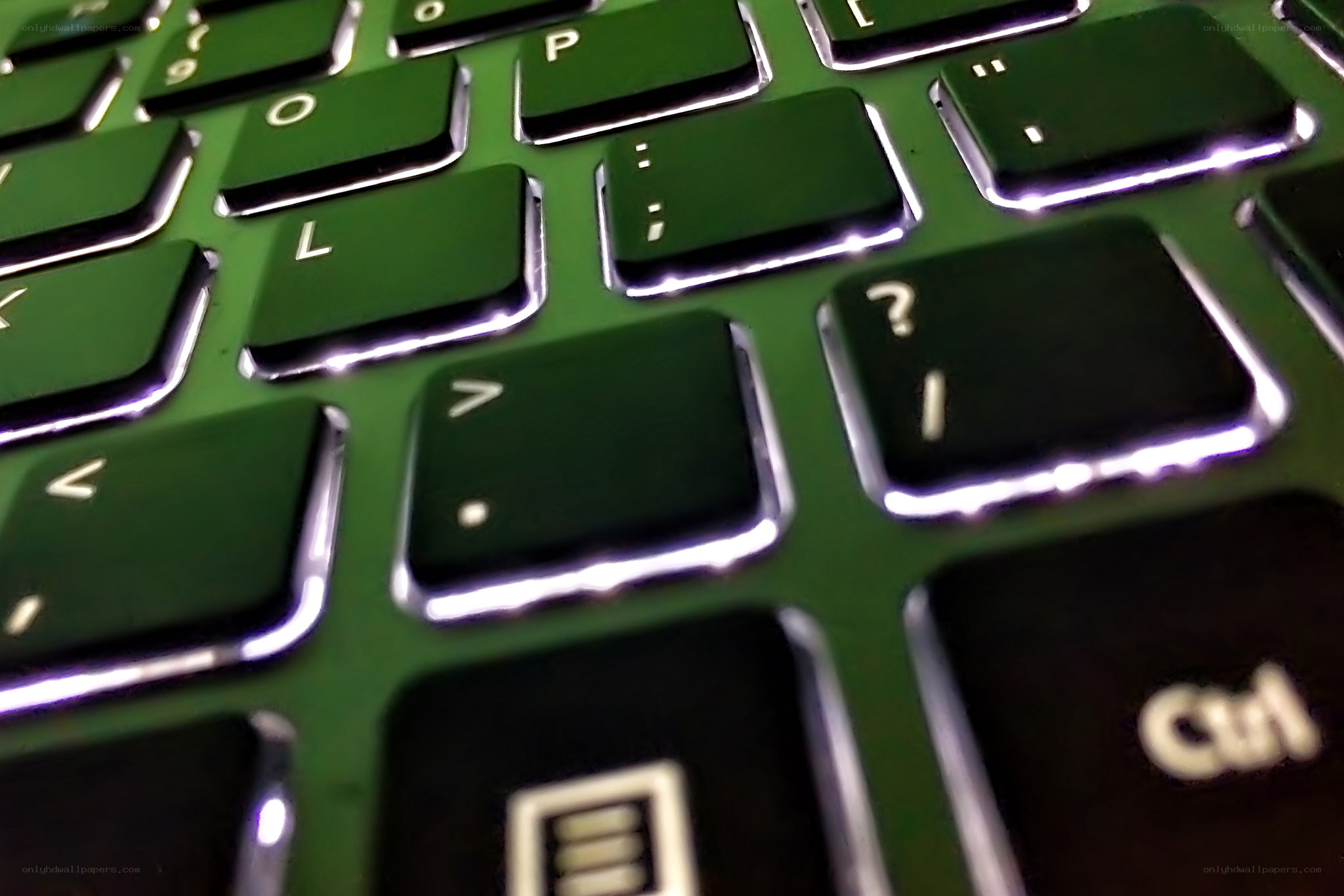 close-up of green keyboard