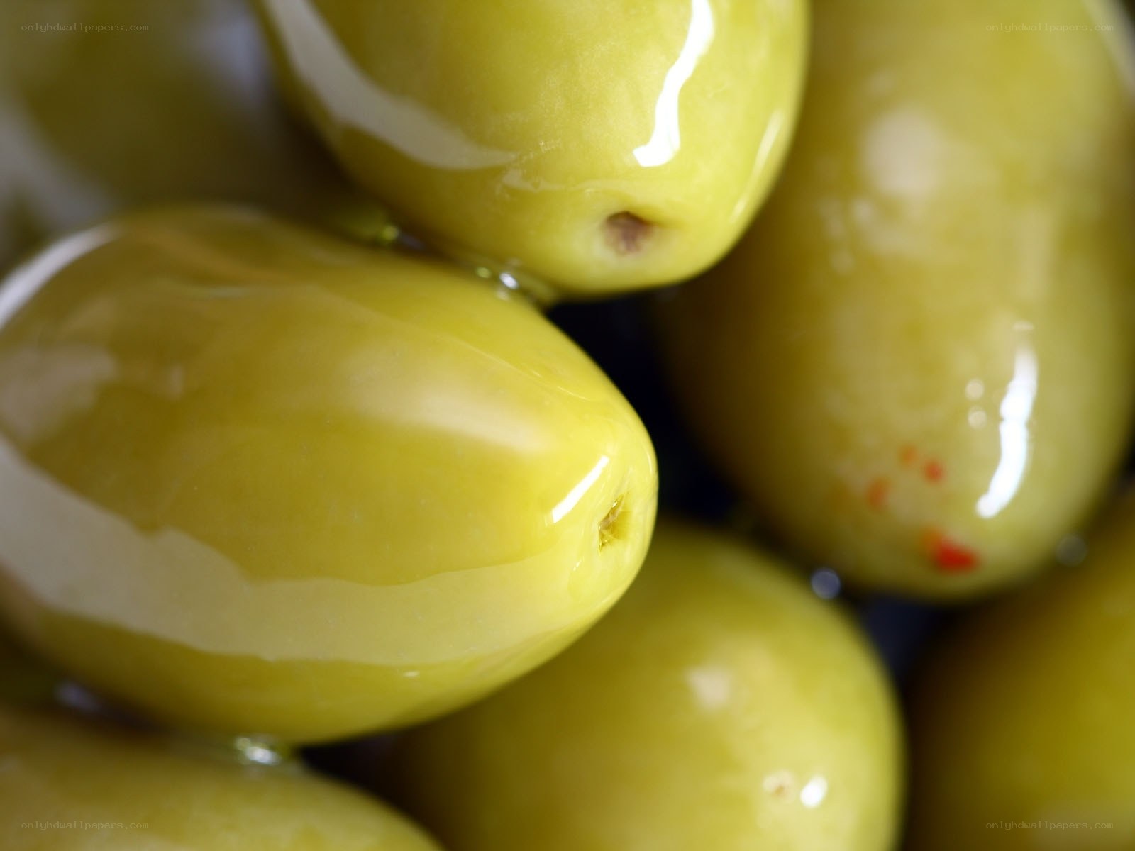 close-up of green olives