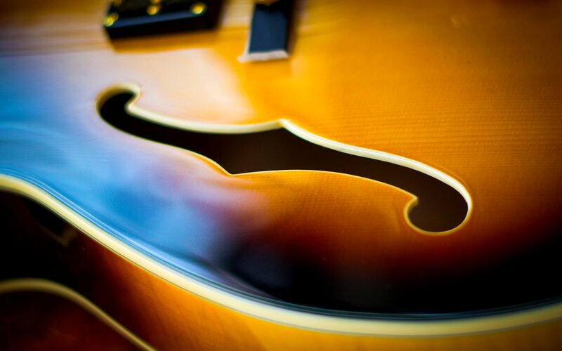 Close-up of Guitar Body — Brown