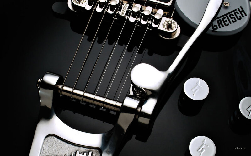close-up of guitar bridge