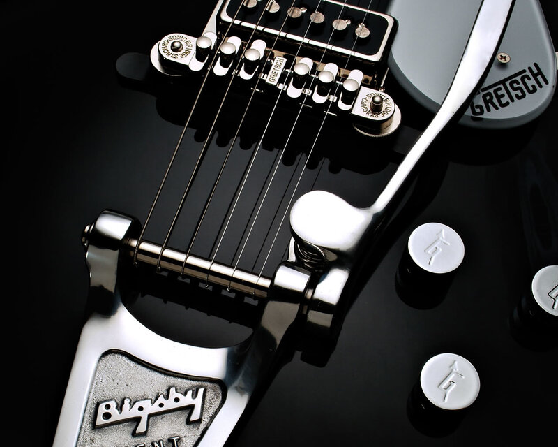 Close-up of Guitar Bridge — Black