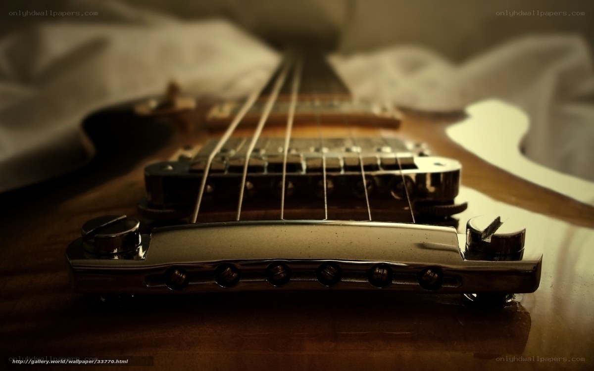 close-up of guitar bridge