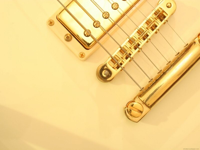 close-up of guitar hardware