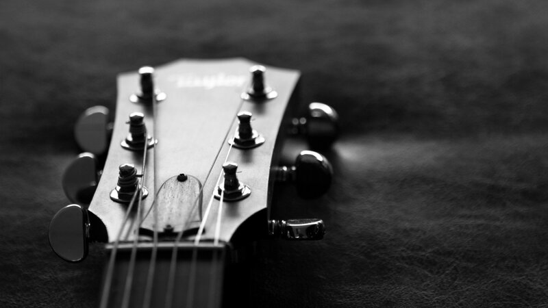 close-up of guitar headstock