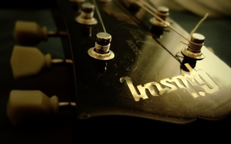 close-up of guitar headstock