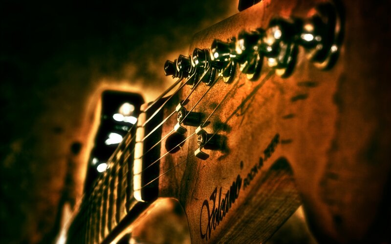 Close-up of Guitar Headstock — Brown