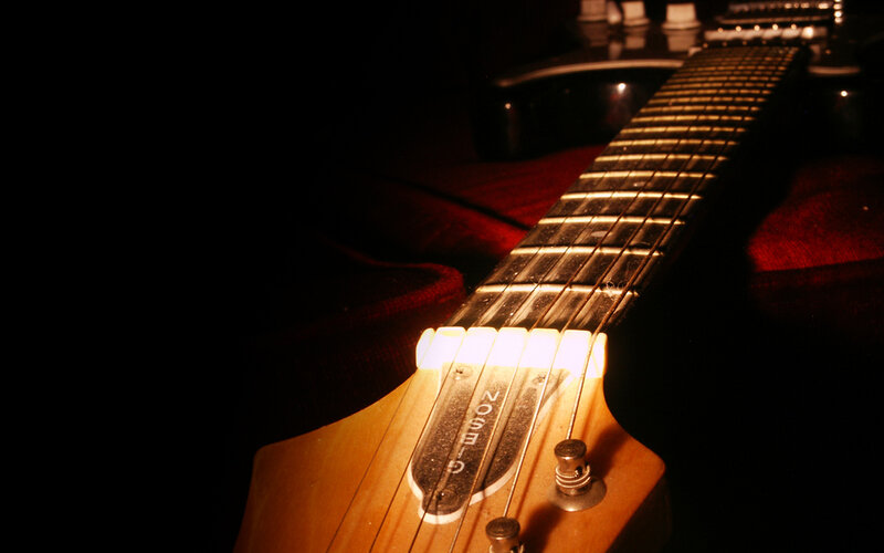 close-up of guitar neck