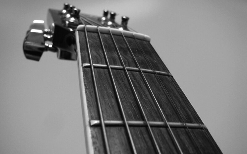 close-up of guitar neck